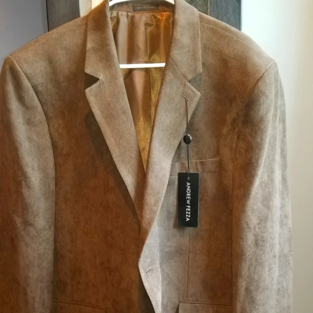 Men's NEW Blazer / sport coat in chocolate brown size XL by Andrew Fezza - Picture 1 of 9